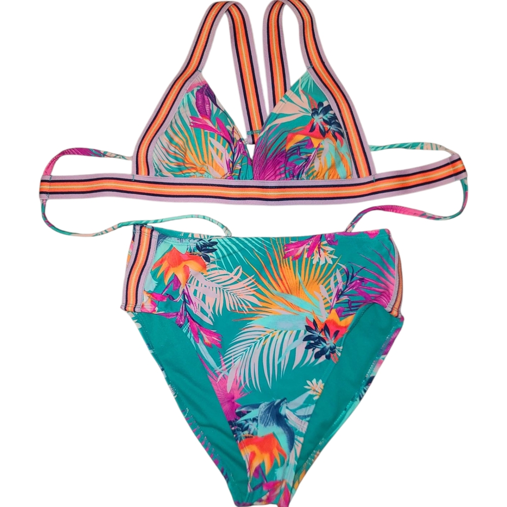 Tropical Print Bikini Set